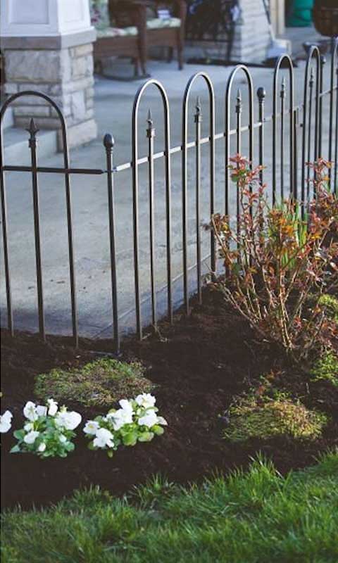 Panacea Triple Arch Garden Fence Sections, 48"W, Pack of 4