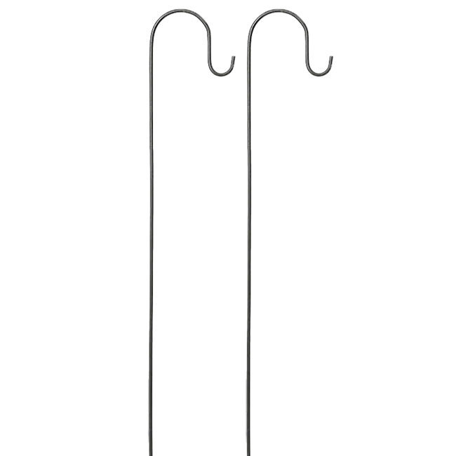 Panacea Single Shepherd Hooks, Black, 3'H, Pack of 2