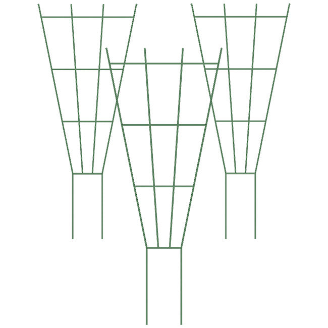 Panacea Fan Pot Trellises, Green, 36"H, Pack of 2