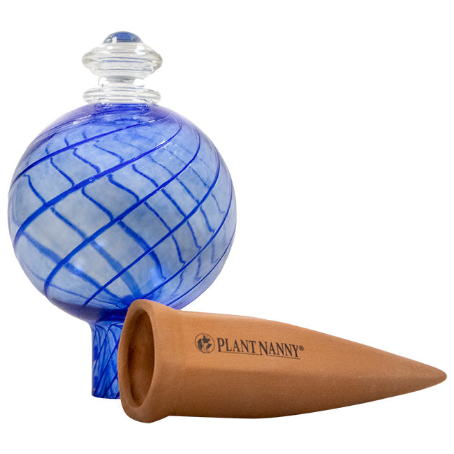 Plant Nanny Spiral Watering Globes, 12 oz., Blue, Pack of 2