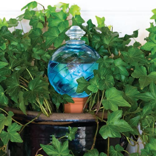 Plant Nanny Spiral Watering Globes, 12 oz., Blue, Pack of 2