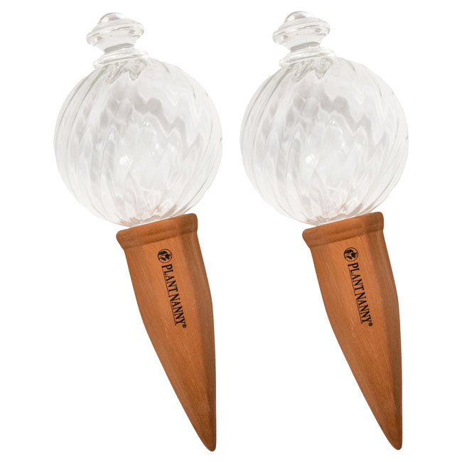 Plant Nanny Spiral Fluted Watering Globes, 12 oz., Pack of 2