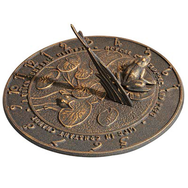 Aluminum Frog Sundial & Cast Aluminum Spindle Pedestal Kit