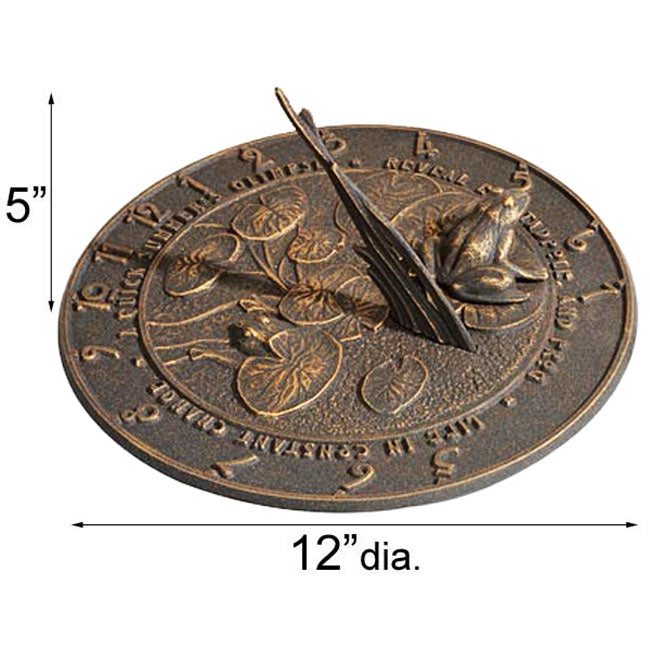 Aluminum Frog Sundial & Cast Aluminum Spindle Pedestal Kit