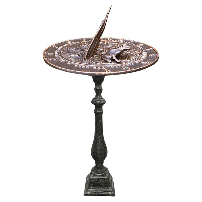Aluminum Frog Sundial & Cast Aluminum Spindle Pedestal Kit