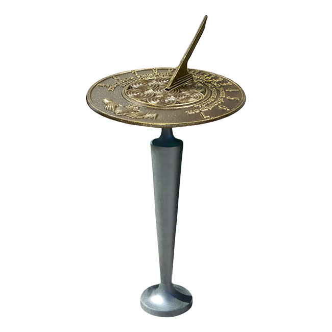 Aluminum Claddagh Sundial & Cast Aluminum Tapered Pedestal