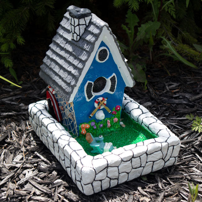 Cottage Platform Bird Feeder, Hand Painted, by Prime Retreat