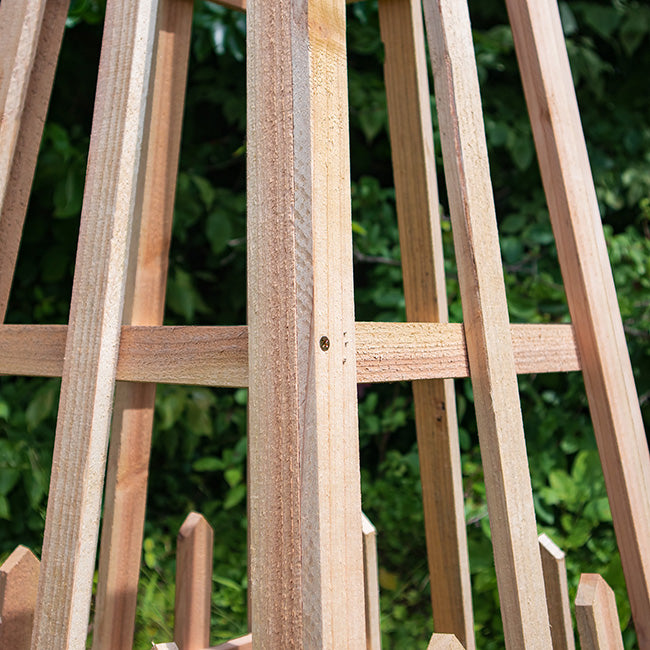 Cedar Large Sized Pyramid Trellis by Prime Retreat, 72"H