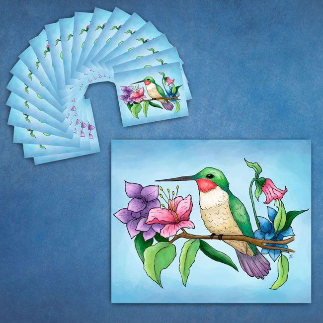 Set of 8 All Purpose "Hummingbird" Greeting Cards