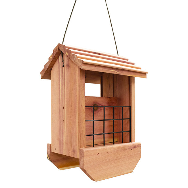 Amish Made Cedar Bird Blend Double Suet Feeder