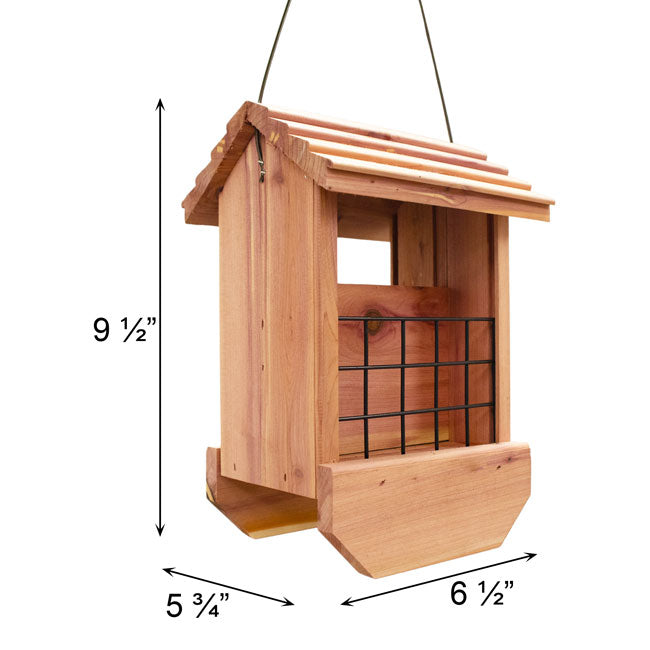 Amish Made Cedar Bird Blend Double Suet Feeder
