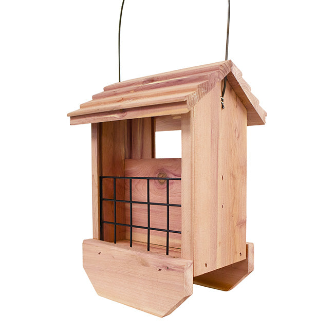 Amish Made Cedar Bird Blend Double Suet Feeder