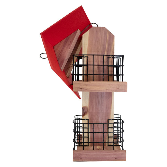 Amish Made Cedar and Recycled Plastic Quad Suet Cake Tower