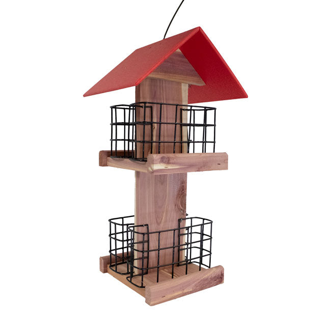 Amish Made Cedar and Recycled Plastic Quad Suet Cake Tower