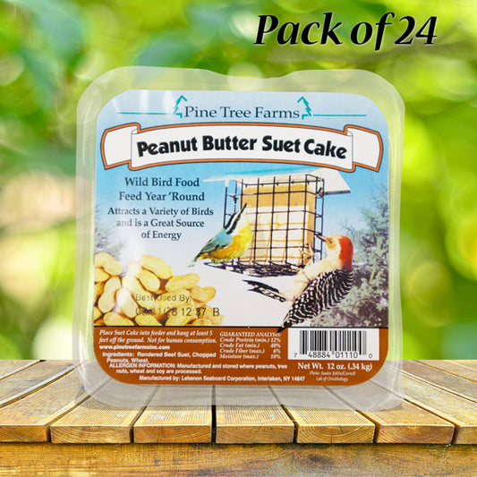 Pine Tree Farms Peanut Butter Suet Cakes, 12 oz., Pack of 24