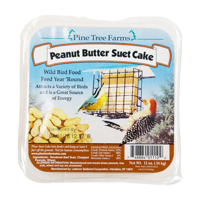 Pine Tree Farms Peanut Butter Suet Cakes, 12 oz., Pack of 24