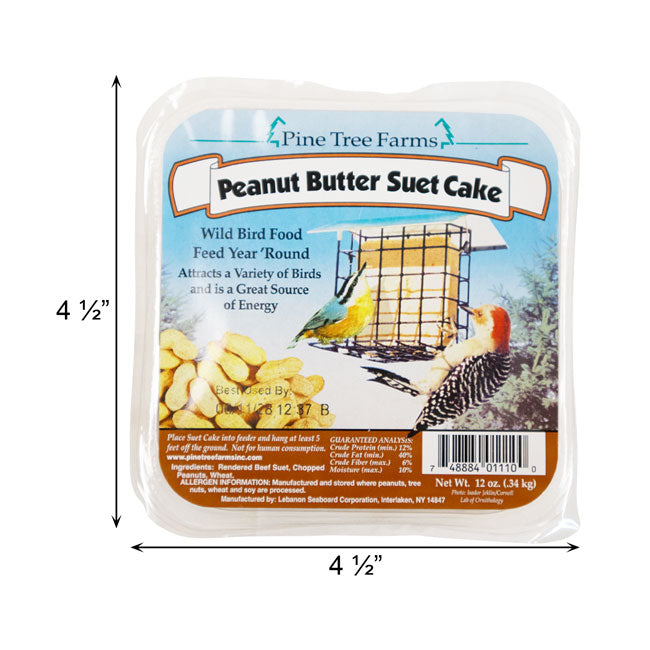 Pine Tree Farms Peanut Butter Suet Cakes, 12 oz., Pack of 24