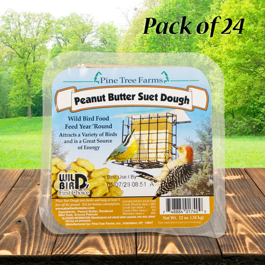 Pine Tree Farms Peanut Butter Suet Dough, 12 oz., Pack of 24