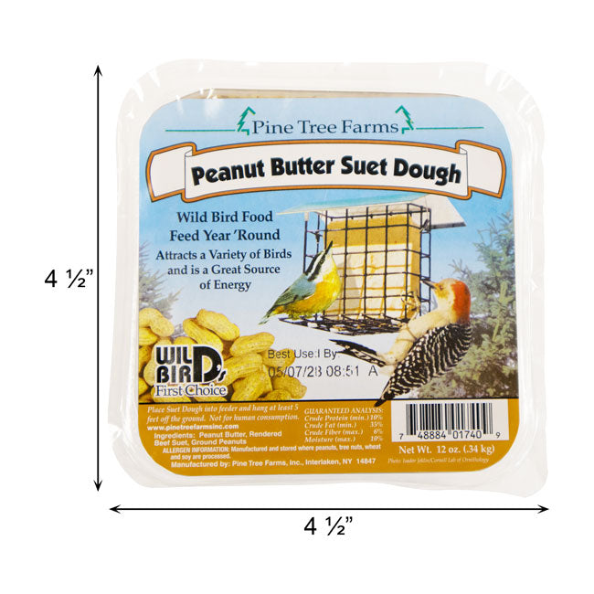 Pine Tree Farms Peanut Butter Suet Dough, 12 oz., Pack of 24