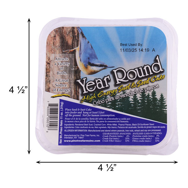 Pine Tree Year Round Hi-Energy Suet Cakes, 11 oz., 24 Pack