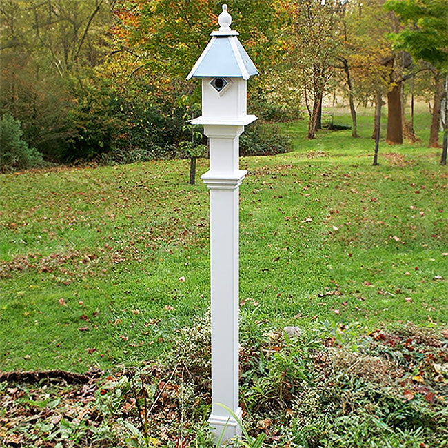 Pavilion Bird Feeder and Decorative Mounting Post, Verdigris
