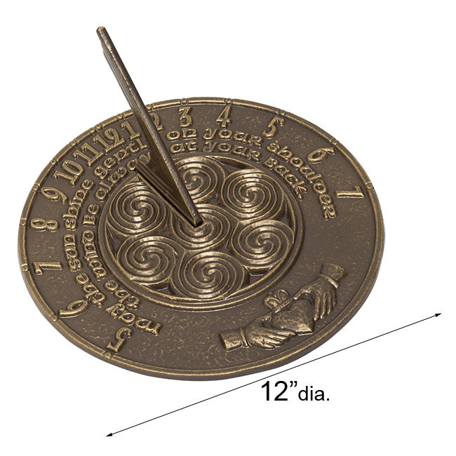 Aluminum Claddagh Sundial & Cast Aluminum Tapered Pedestal
