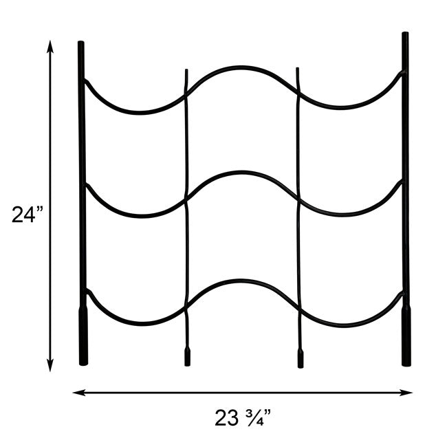 Achla Waves Trellis with Extension, Black, 101"H