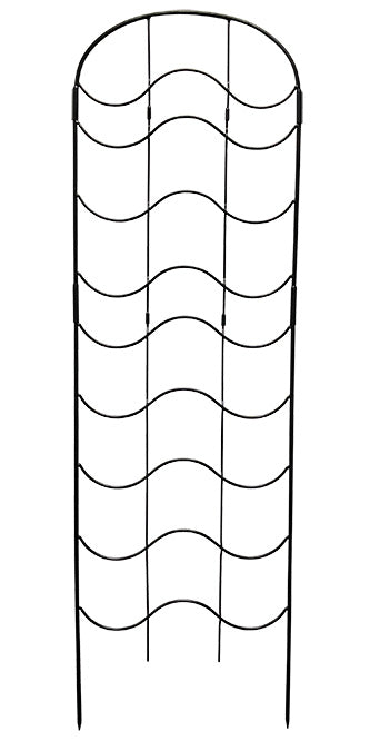 Achla Waves Trellis with Extension, Black, 101"H