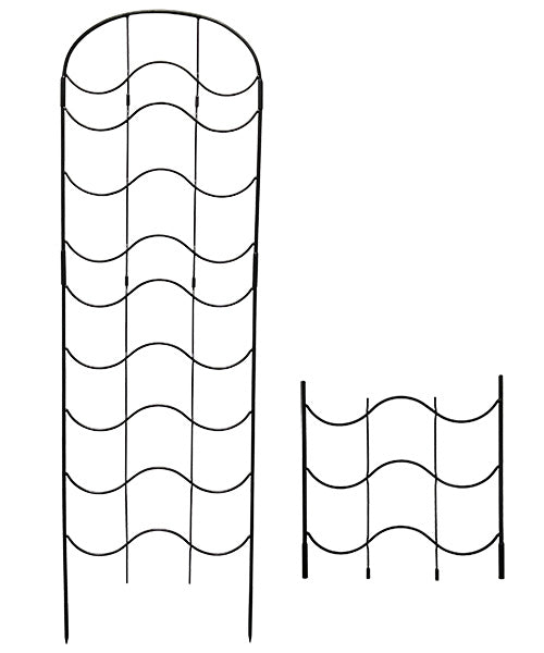 Achla Waves Trellis with Extension, Black, 101"H