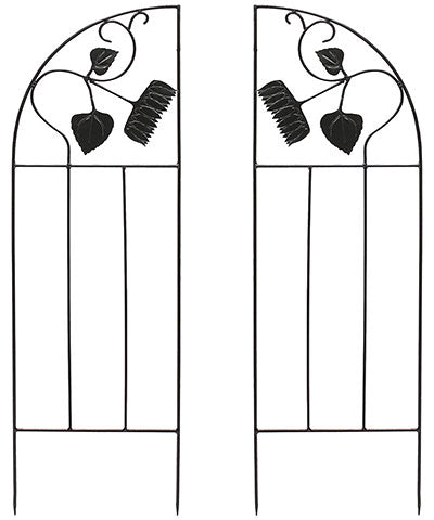 Achla Sunflowers Trellis Side Panels, Black, 58"H, Set of 2