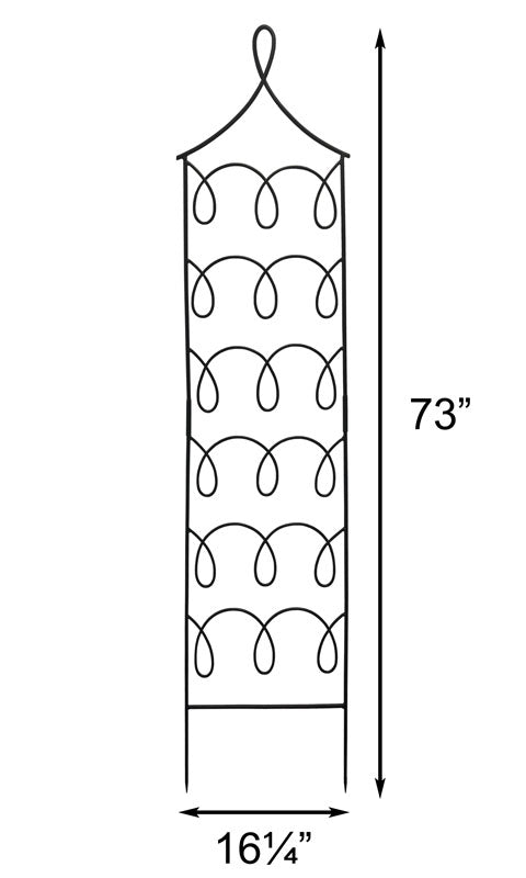 Achla Gingerbread Cottage Trellises, Black, 73"H, Pack of 2