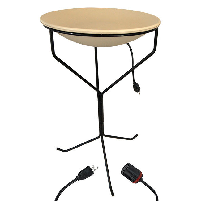 Heated Bird Bath with Metal Stand and 25' Lock-N-Dry Cord
