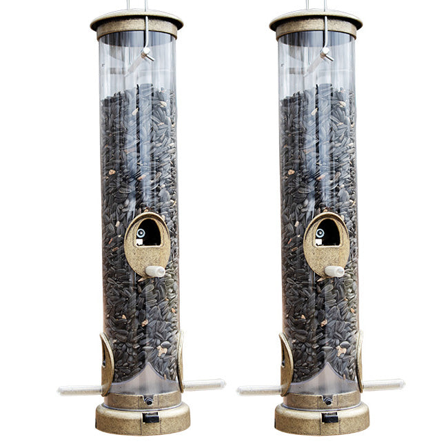 Aspects Seed Tube Wild Bird Feeders, Med., Brass, Pack of 2