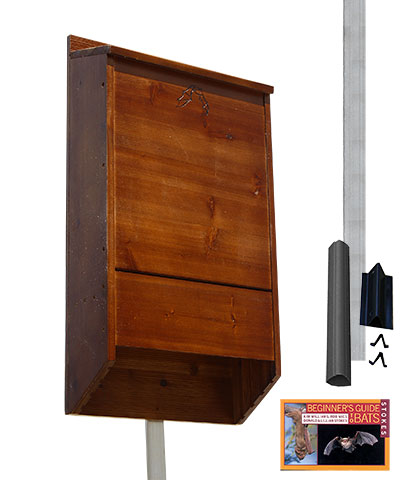 BestNest Premium Stained Bat House Kit with Pole, 400 bats