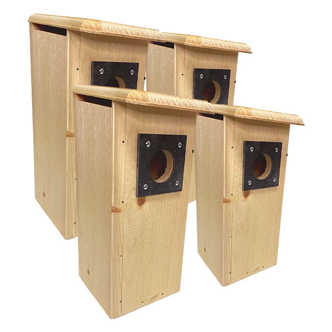 Coveside WBU Exclusive Three Woodpecker Houses, Pack of 4