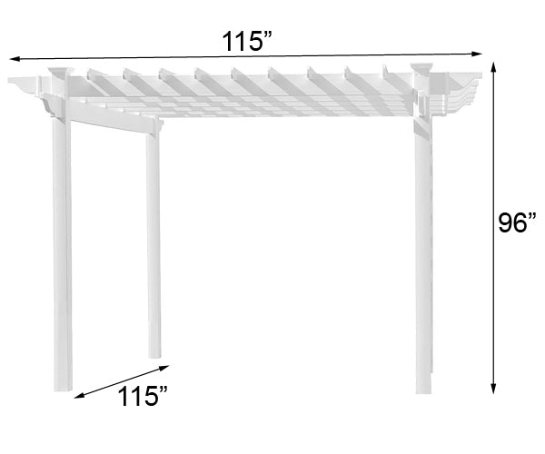 Dura-Trel Queensbrook Pergola, White, 9.5' x 9.5'