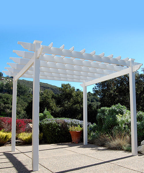 Dura-Trel Queensbrook Pergola, White, 9.5' x 9.5'