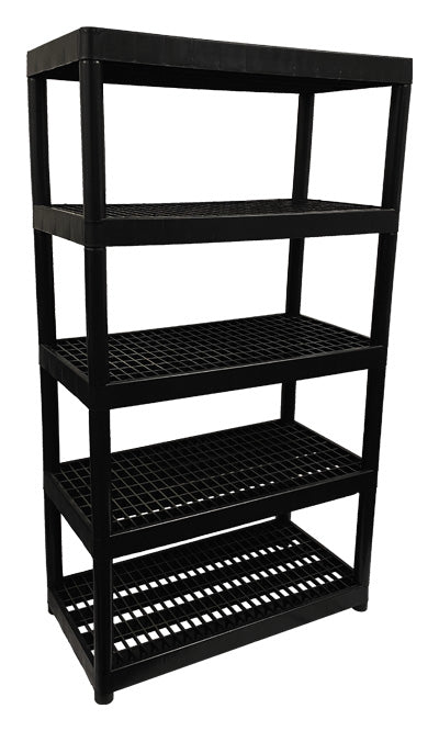 Emsco Five Tier Shelving Unit, Black, 64"H
