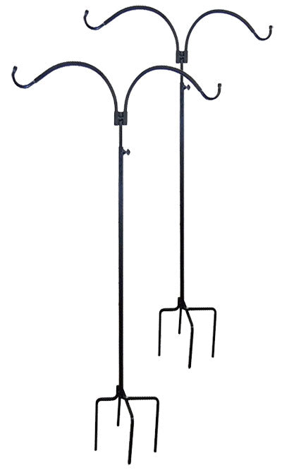 Erva Adjustable Double Shepherd Hooks, Black, Pack of 2