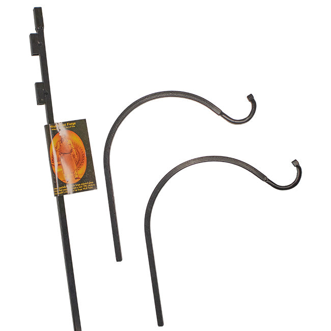 Erva Double Offset Shepherd Hooks, Black, 7' 8"H, Pack of 3