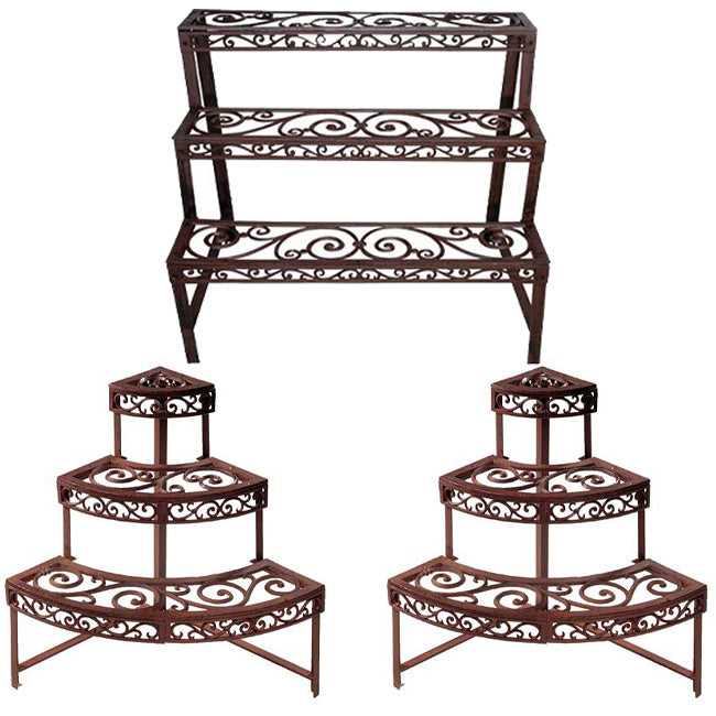 Esschert Design Tiered Plant Rack w/Quarter Round Stands