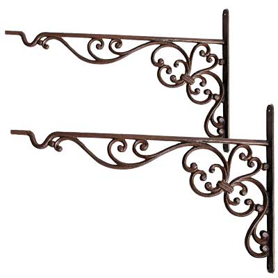 Esschert Design Large Cast Iron Hanging Basket Hooks, 2 Pack