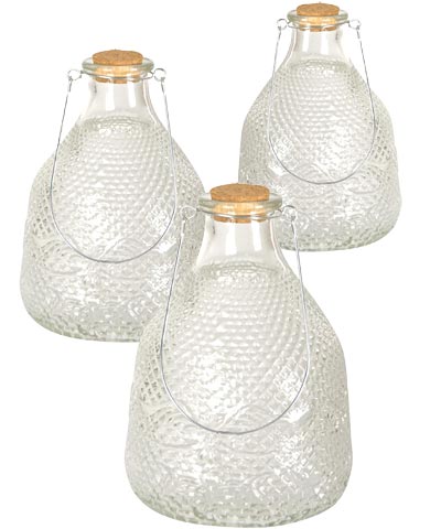 Esschert Design Hobnail Glass Wasp Traps, Pack of 3