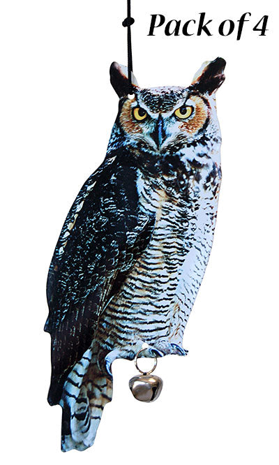 Esschert Design Hanging Scarecrow Owls, 15.25", Pack of 4