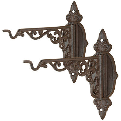 Esschert Design Cast Iron Long Swivel Hooks, Brown, 2 Pack