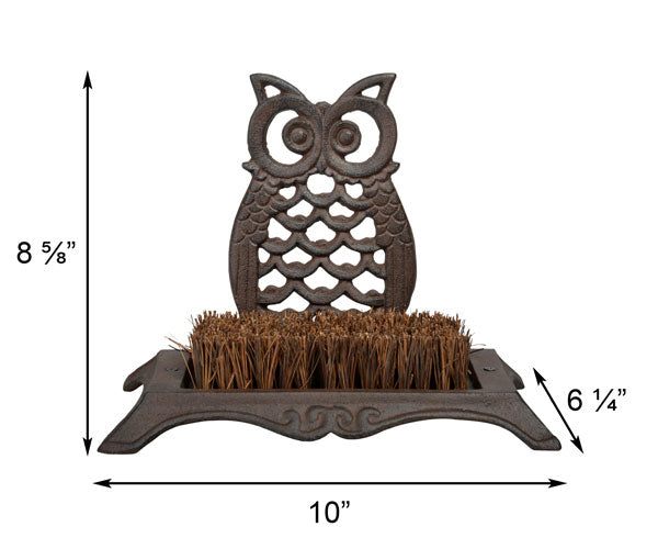 Esschert Design Cast Iron Owl Boot Brushes, Pack of 2