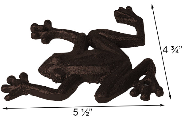 Esschert Design Cast Iron Frogs Wall Art, Brown, 4 Pack