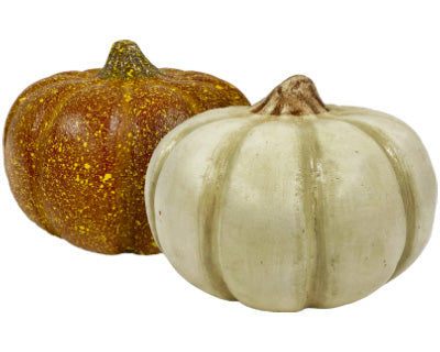 Artisanal Squash Pumpkin Statues, Pack of 2