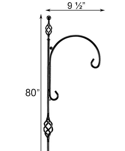 Gardman Barley Twist Single Shepherd Hooks, Black, Pack of 4