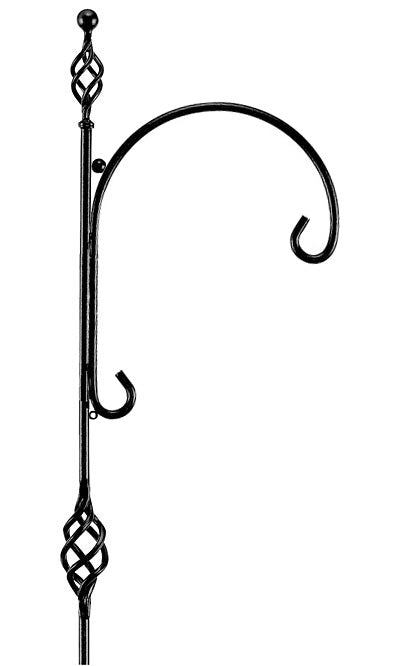 Gardman Barley Twist Single Shepherd Hooks, Black, Pack of 4